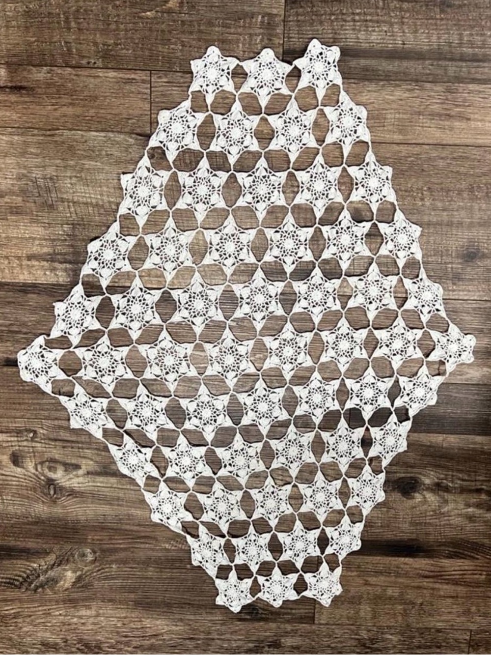 White Crochet Lace Table Doily- Classic Handmade Home Dining Accent